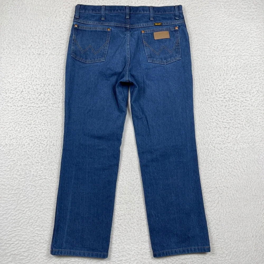 Wrangler Jeans Mens 34x32 (Fit 34x27) Blue Slim Fit Cowboy Cut Western Workwear